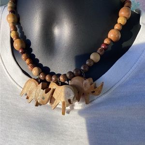 Men’s Wood Folk Art Necklace🦏